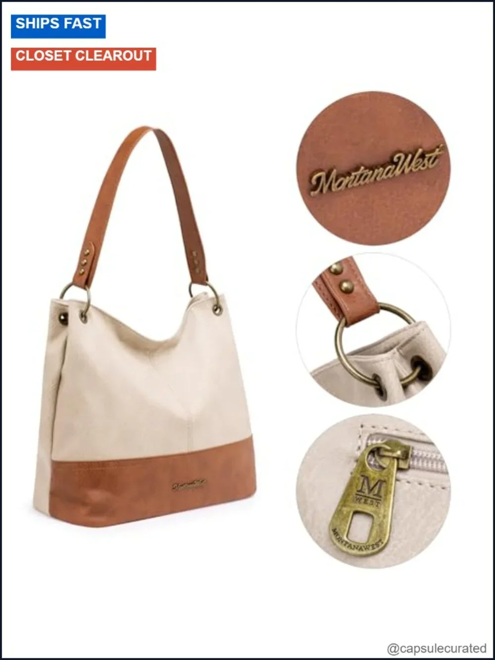 Faux Leather Hobo Bag Zip-Top Tote Handbag with Anti-Theft Pocket Daily Use